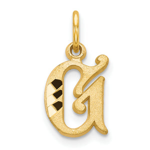 Lowercase Script Letter G Initial Charm in 14K Yellow Gold - Sophia Jewelers