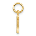 14K Gold H Initial Charm with Diamond-Cut Sandblasted Texture Elegant and Timeless