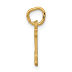 14K Gold Initial I Charm with Diamond-Cut Sandblasted Finish