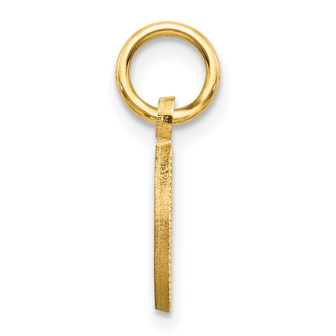 14K Gold Diamond-Cut Letter O Charm with Sandblasted Finish Secondary image