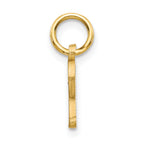 14K Gold Diamond-Cut Letter R Initial Charm with Sandblasted Finish