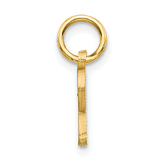 14K Gold Diamond-Cut Letter R Initial Charm with Sandblasted Finish