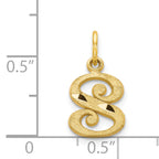 14K Gold Diamond-Cut Letter S Initial Charm Elegant Small Pendant