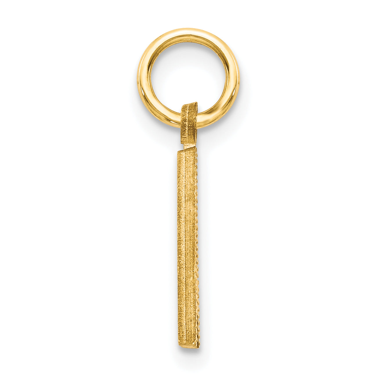 14K Gold Letter A Initial Charm with Diamond-Cut Texture Elegant Medium Size Secondary image