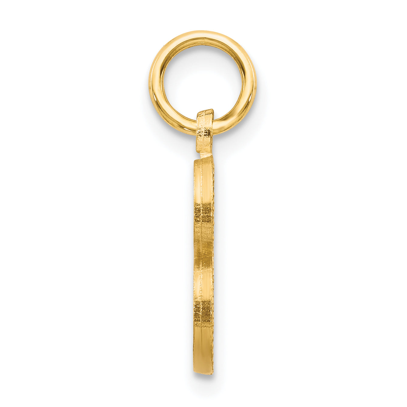 14K Gold Letter B Initial Charm with Diamond-Cut Sandblasted Finish Medium Size Secondary image