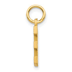 14K Yellow Gold Satin Diamond-Cut E Initial Charm Elegant Personalized Design