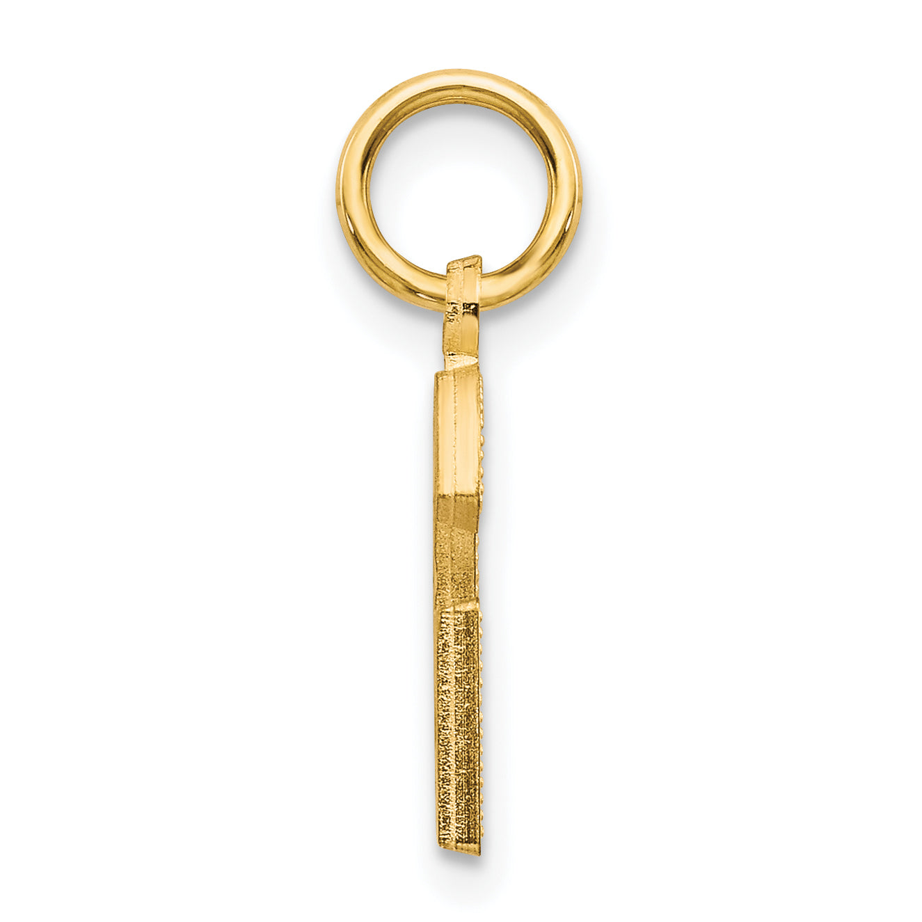 14K Gold Satin Diamond-Cut Letter G Initial Charm Elegant, Medium-Sized Secondary image