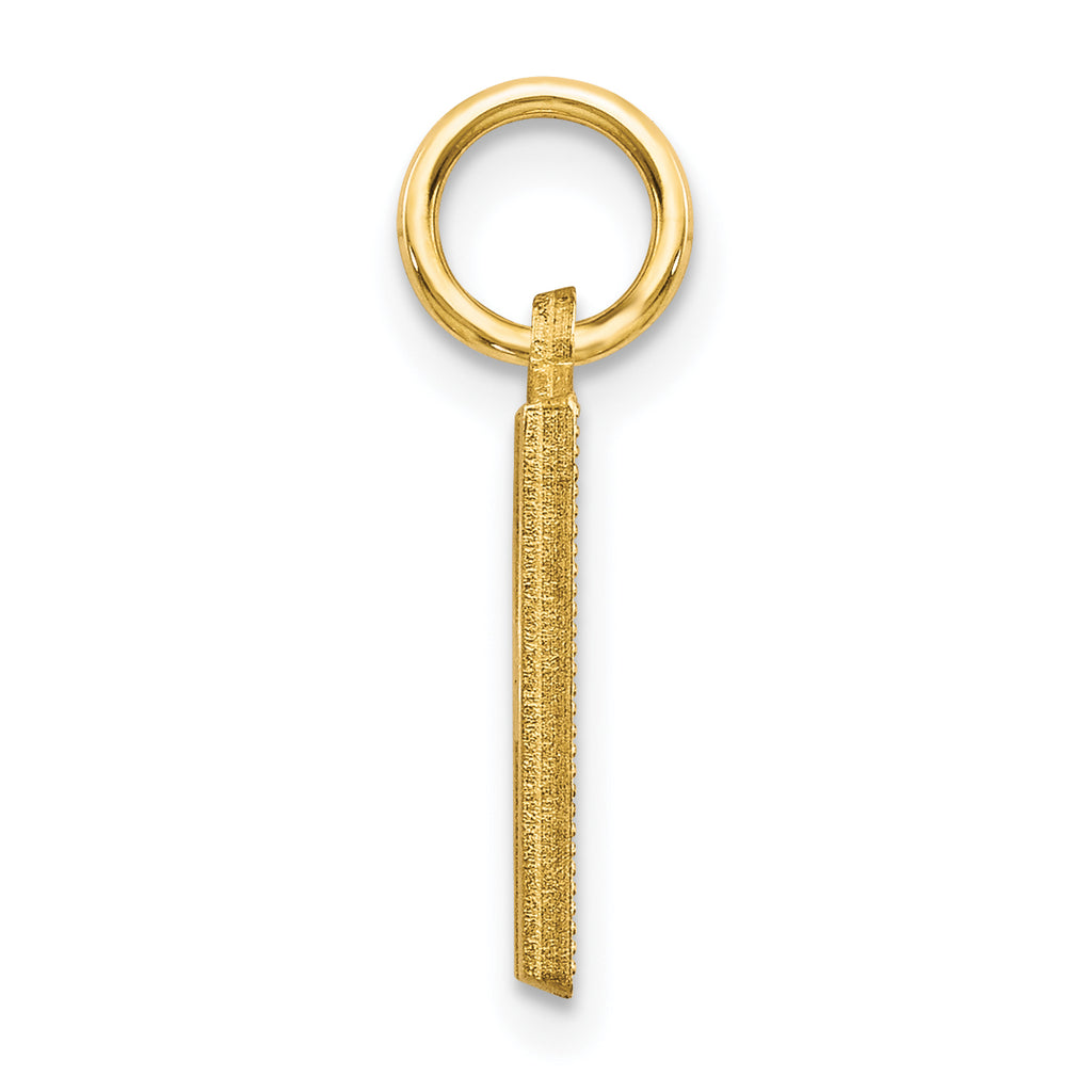 14K Yellow Gold Satin Diamond-Cut Letter H Charm Elegant & Personalized