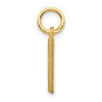 14K Yellow Gold Satin Diamond-Cut Letter H Charm Elegant & Personalized