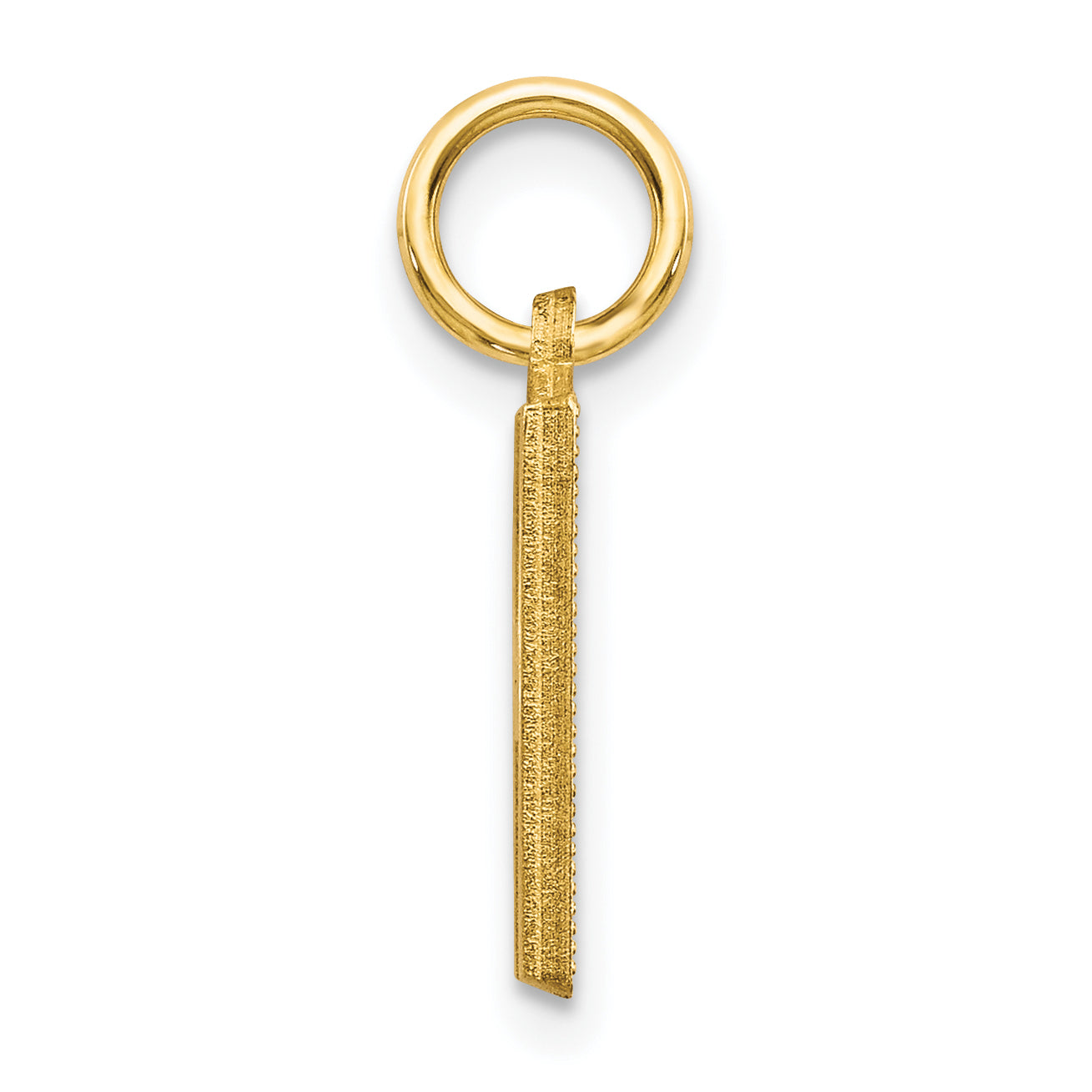 14K Yellow Gold Satin Diamond-Cut Letter H Charm Elegant & Personalized