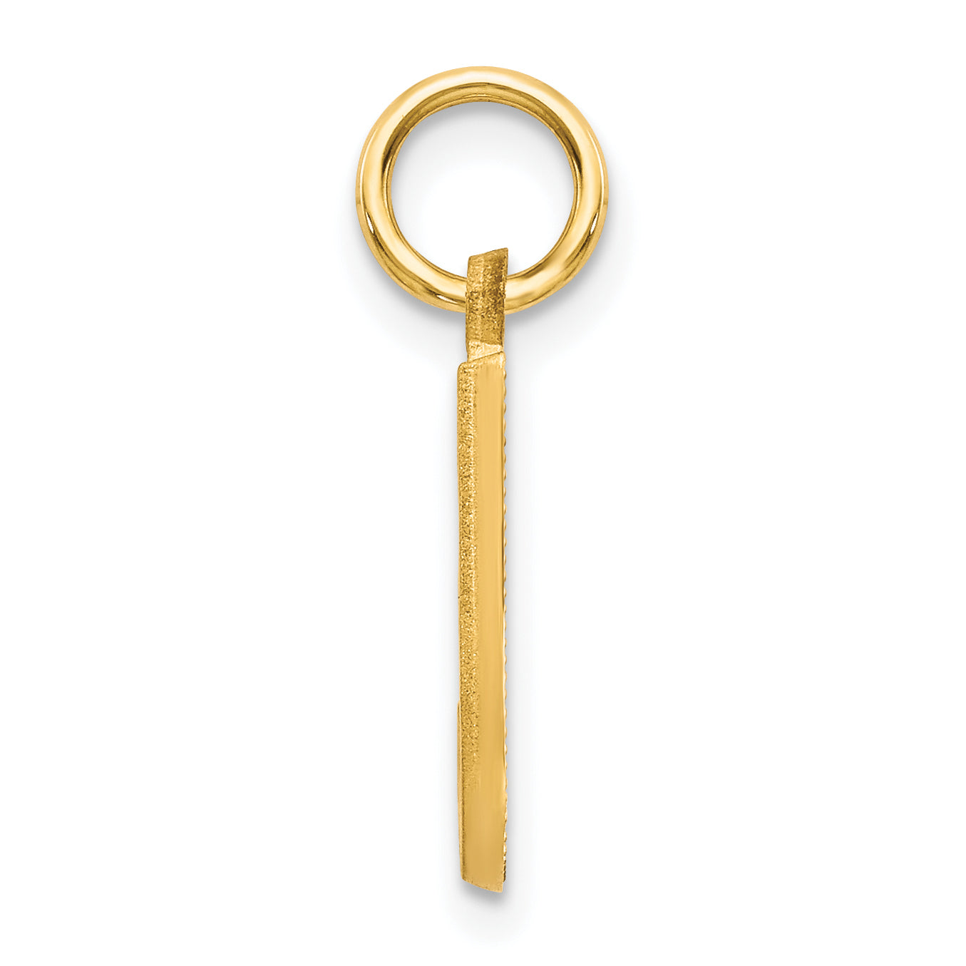 14K Yellow Gold Diamond-Cut Satin Letter J Charm  Elegant & Textured