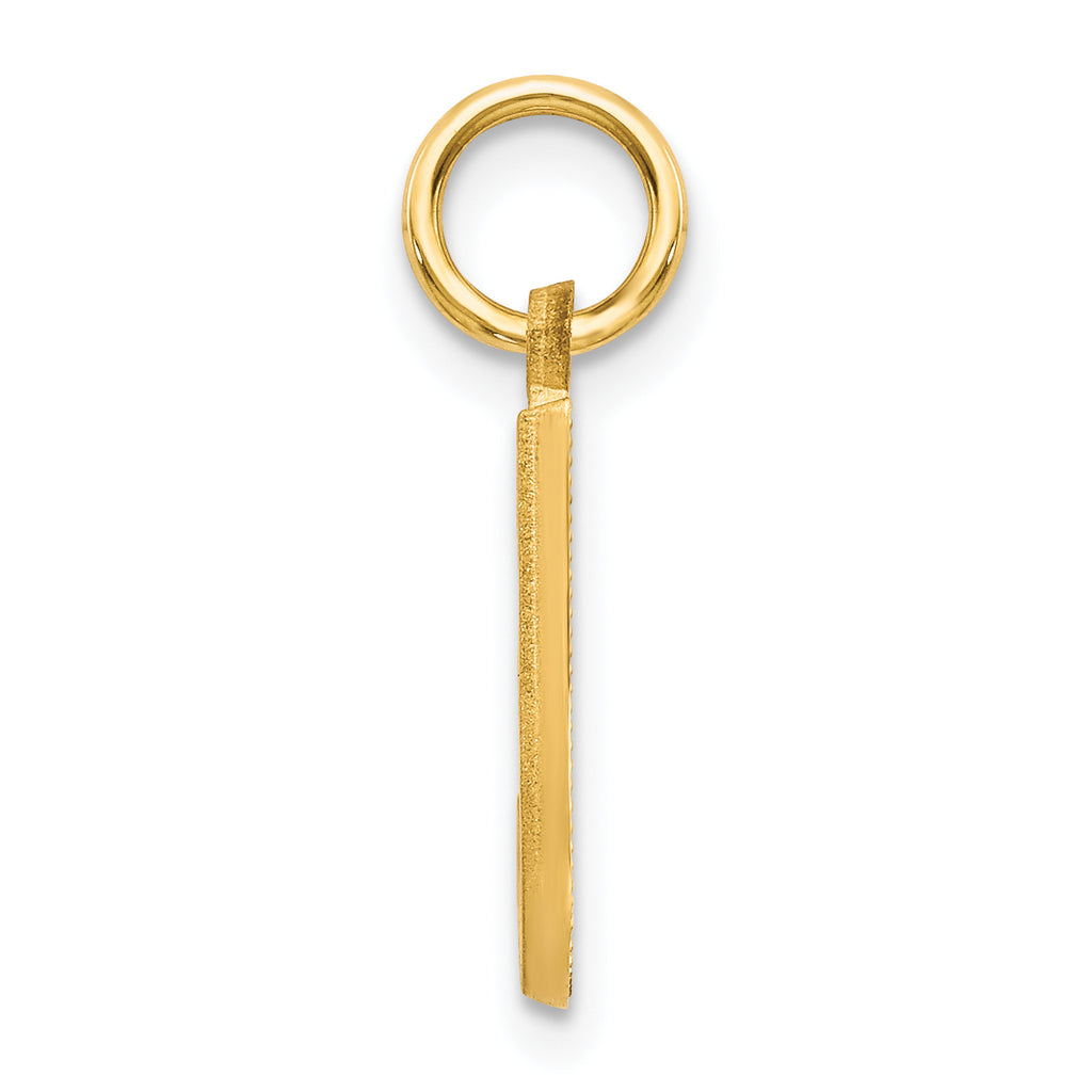 14K Yellow Gold Diamond-Cut Satin Letter J Charm  Elegant & Textured