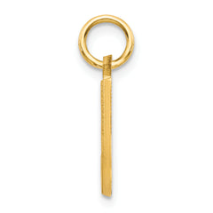 14K Yellow Gold Diamond-Cut Satin Letter J Charm  Elegant & Textured