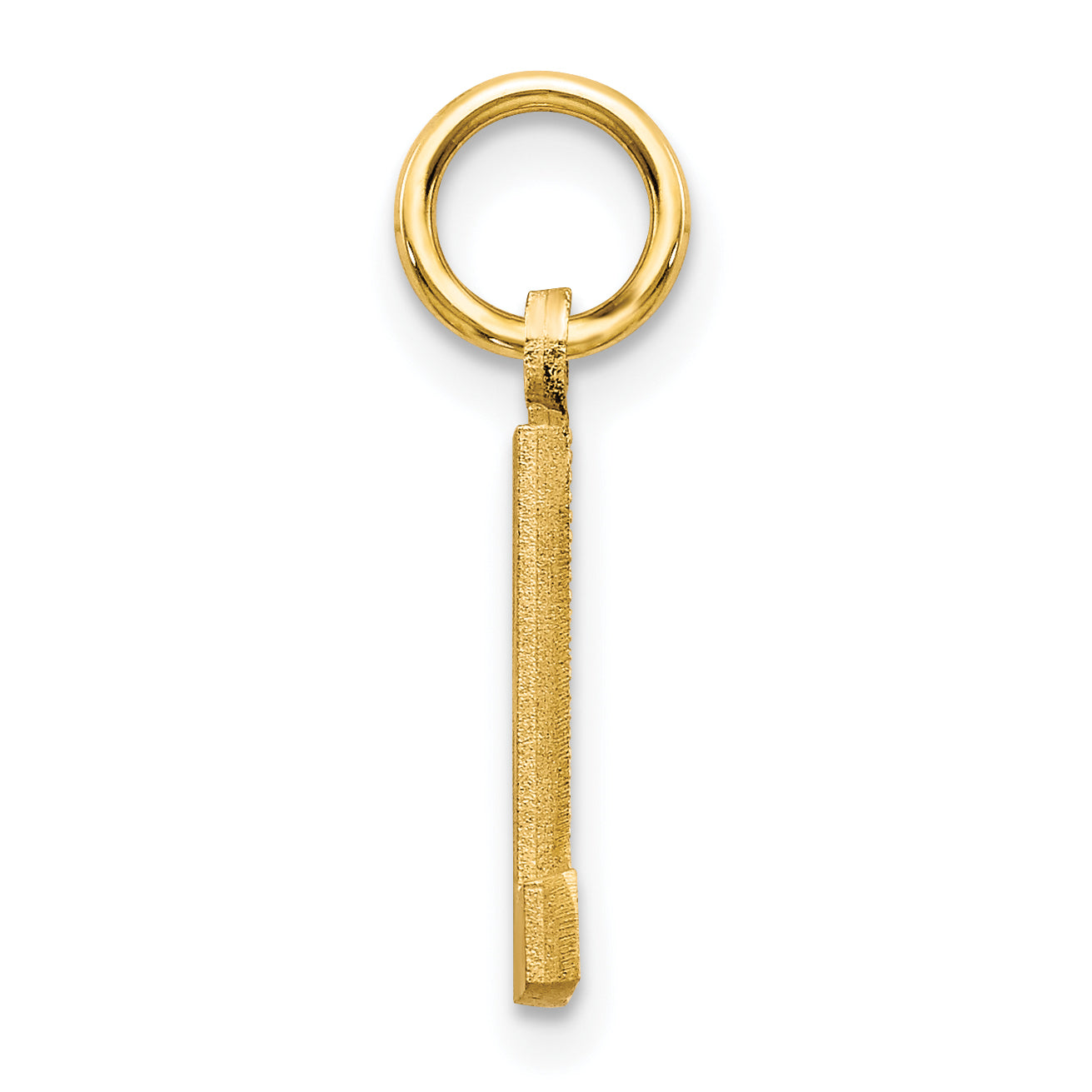 14K Gold Satin Diamond-Cut Letter L Charm  Elegant Sandblasted Finish Secondary image