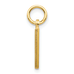14K Yellow Gold Satin Diamond-Cut Initial M Charm  Elegant & Polished