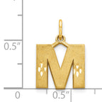 14K Yellow Gold Satin Diamond-Cut Initial M Charm  Elegant & Polished