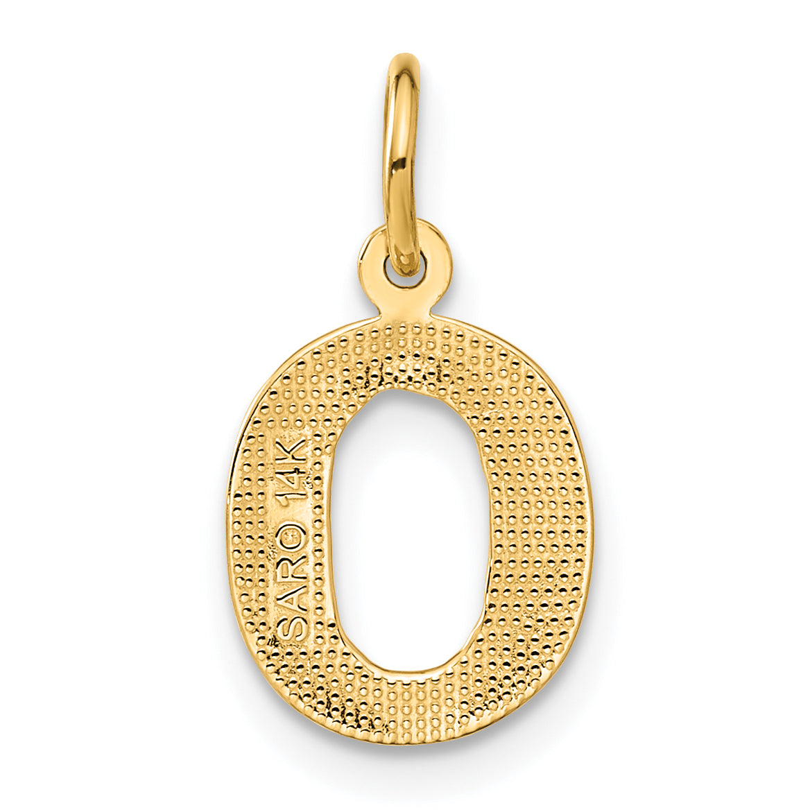 14K Yellow Gold Satin Diamond-Cut Letter O Charm  Elegant Personalized Pendant