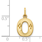 14K Yellow Gold Satin Diamond-Cut Letter O Charm  Elegant Personalized Pendant