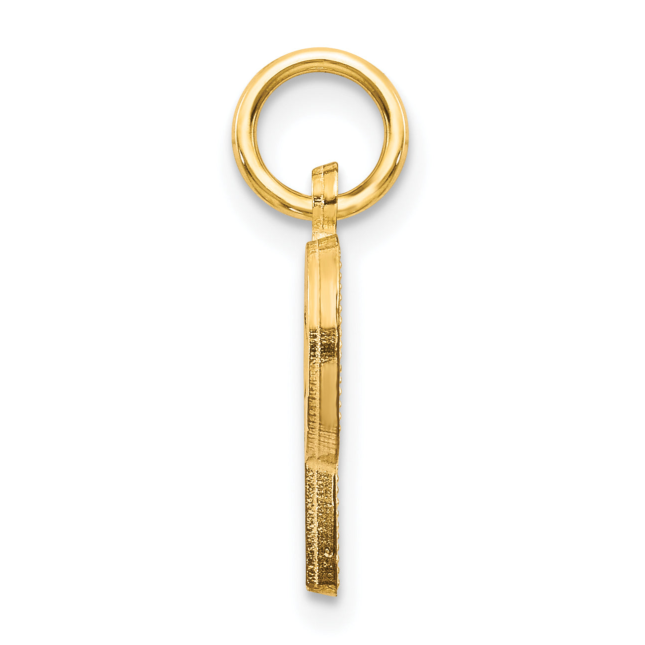 14K Yellow Gold Satin Diamond-Cut Letter P Charm Elegant Sandblasted Finish Secondary image