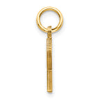 14K Yellow Gold Satin Diamond-Cut Letter R Charm with Sandblasted Finish