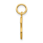 14K Yellow Gold Satin Diamond-Cut Letter S Charm  Elegant Sandblasted Finish