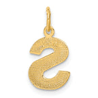 14K Yellow Gold Satin Diamond-Cut Letter S Charm  Elegant Sandblasted Finish