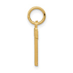 14K Yellow Gold Satin Diamond-Cut Letter T Charm