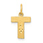14KY Satin Diamond-cut Letter T Initial Charm