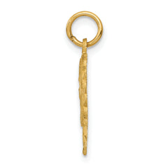 14K Yellow Gold Diamond-Cut Heart Letter A Charm  Elegant Casted Design