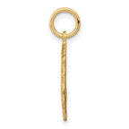 14K Gold Heart Letter B Charm with Diamond-Cut Sandblasted Finish Elegant and Timeless Design