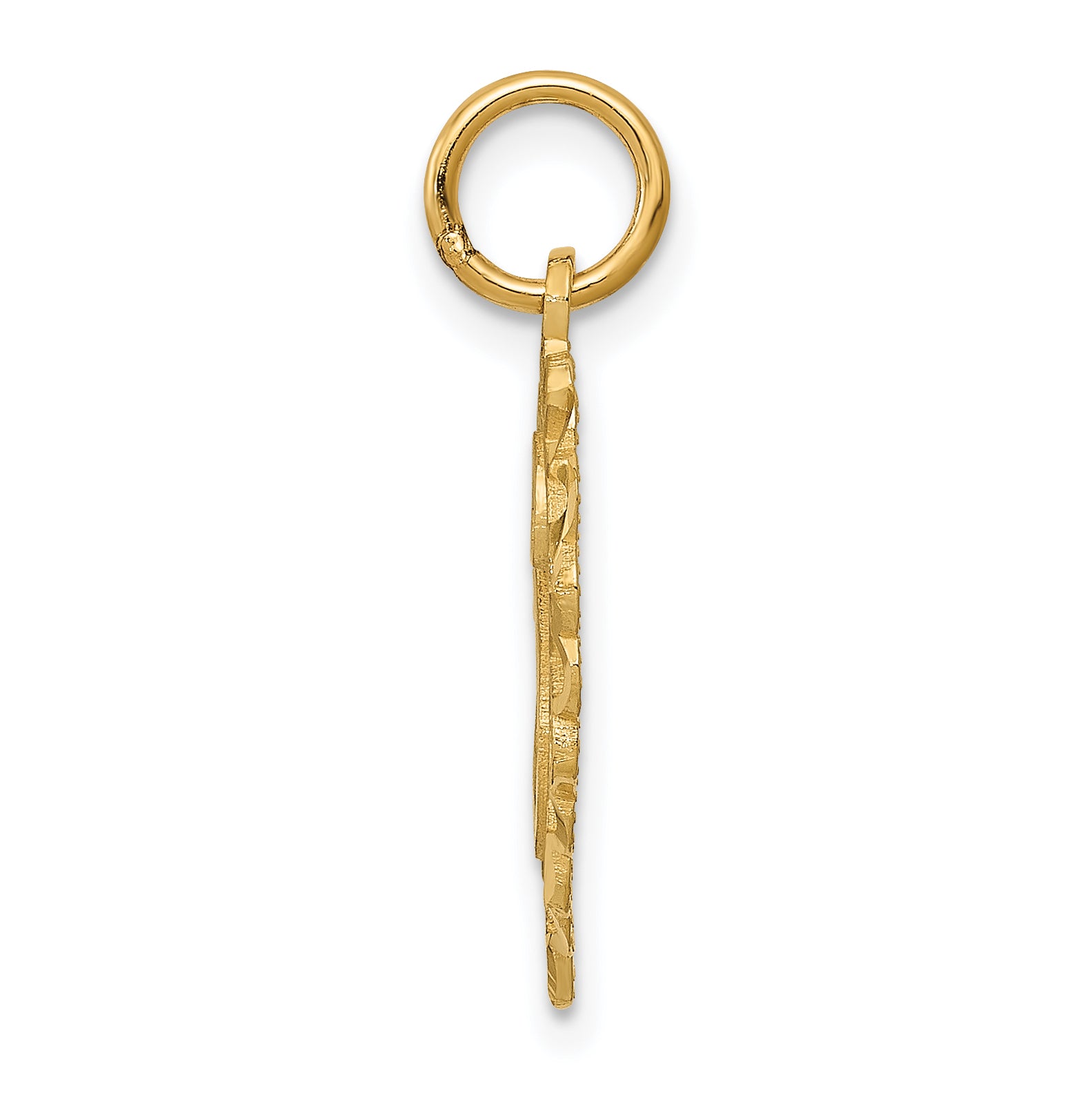 14K Gold Heart Letter G Charm with Diamond-Cut Sandblasted Finish Secondary image