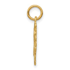14K Gold Heart-Shaped Letter H Charm with Diamond-Cut Sandblasted Finish