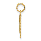14K Gold Heart Letter J Charm with Diamond-Cut Sandblasted Finish