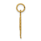 14K Yellow Gold Diamond-Cut Heart Letter K Charm Elegant Sandblasted Finish