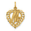 14k Heart Letter M Charm