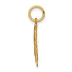 14K Gold Heart Letter R Charm with Diamond-Cut and Sandblasted Finish