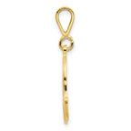 14K Gold Polished Filigree Letter A Pendant  Elegant Script Design