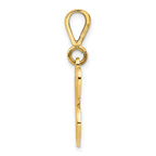 14K Gold Filigree Initial C Pendant with Polished Finish