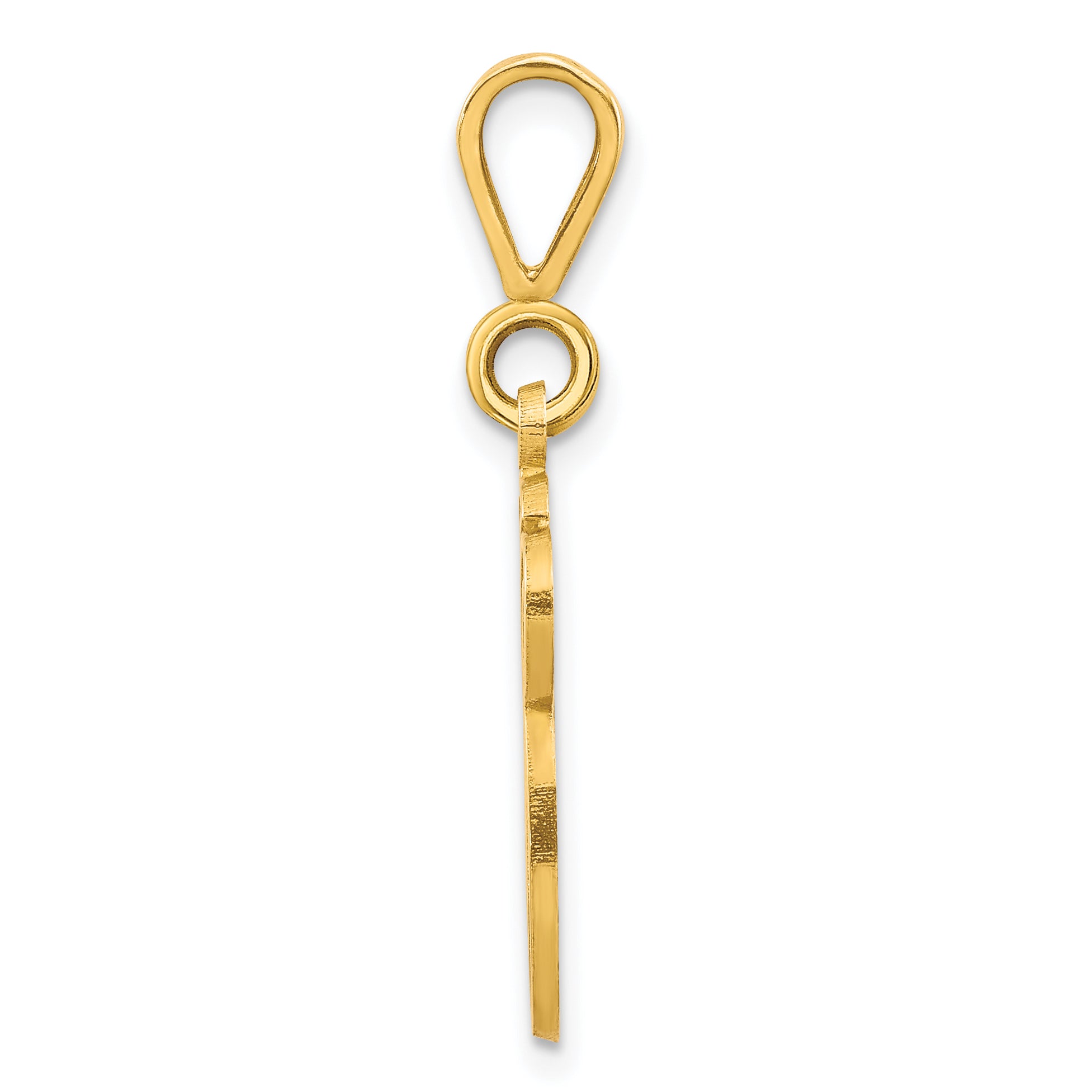 14K Yellow Gold Polished Filigree Initial G Pendant Secondary image