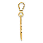 14K Yellow Gold Polished Script Filigree Letter J Pendant Elegant and Large