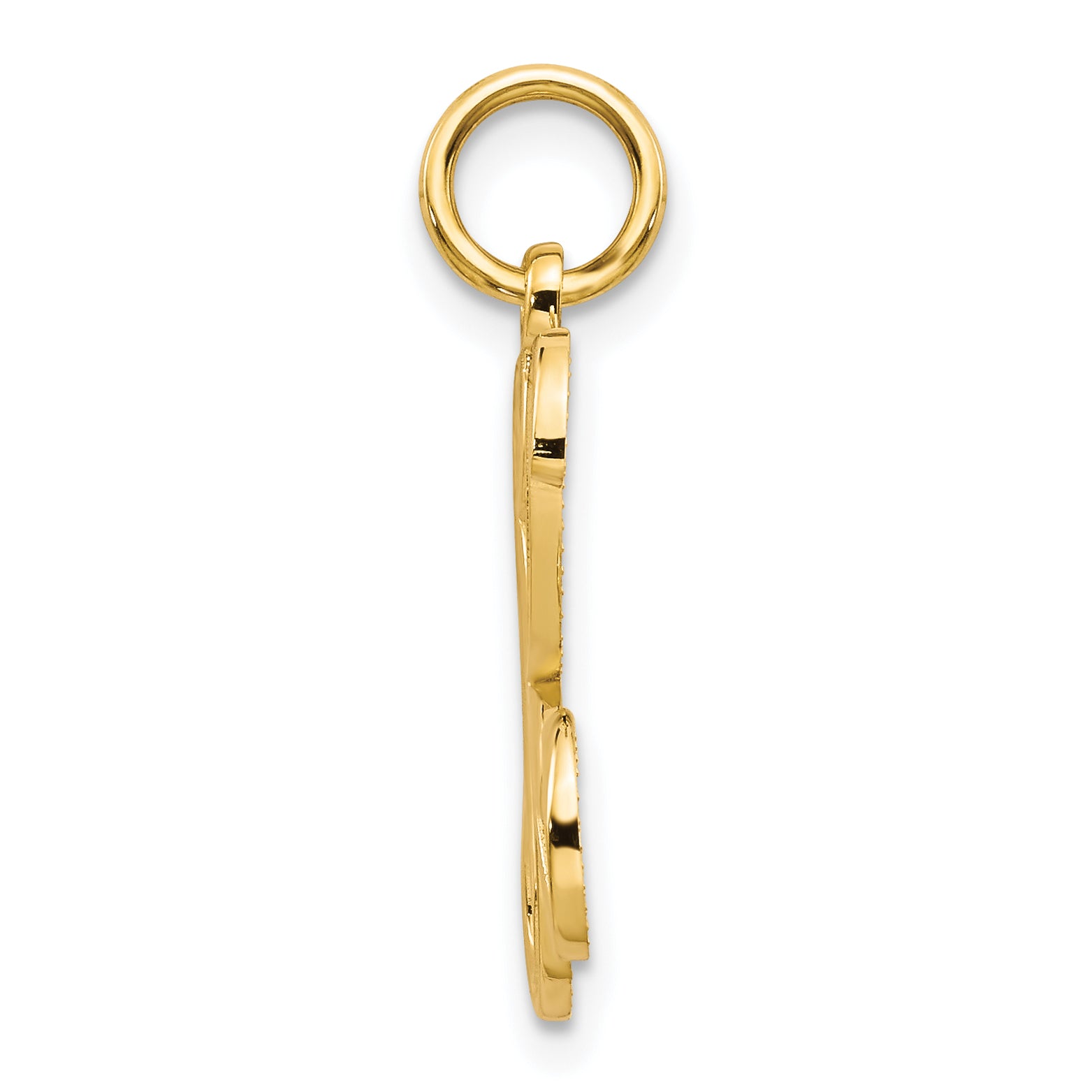 14K Yellow Gold Filigree Letter K Pendant with Polished Finish Elegance Secondary image