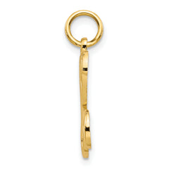 14K Yellow Gold Filigree Letter K Pendant with Polished Finish Elegance