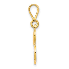 14K Gold Polished Filigree Letter L Pendant Large Elegant Design