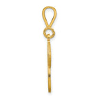 14K Gold Script Filigree Initial Pendant Polished Finish Large Letter P