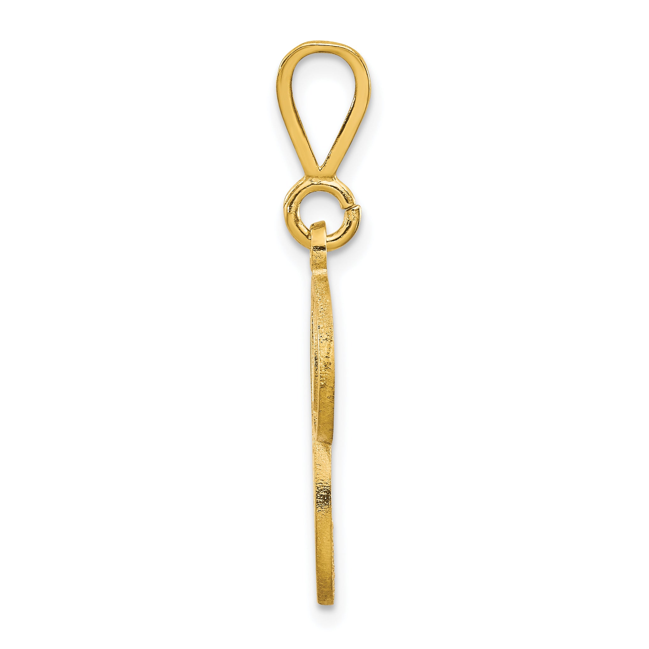 14K Gold Script Filigree Initial Pendant Polished Finish Large Letter P