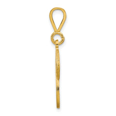 14K Gold Script Filigree Initial Pendant Polished Finish Large Letter P
