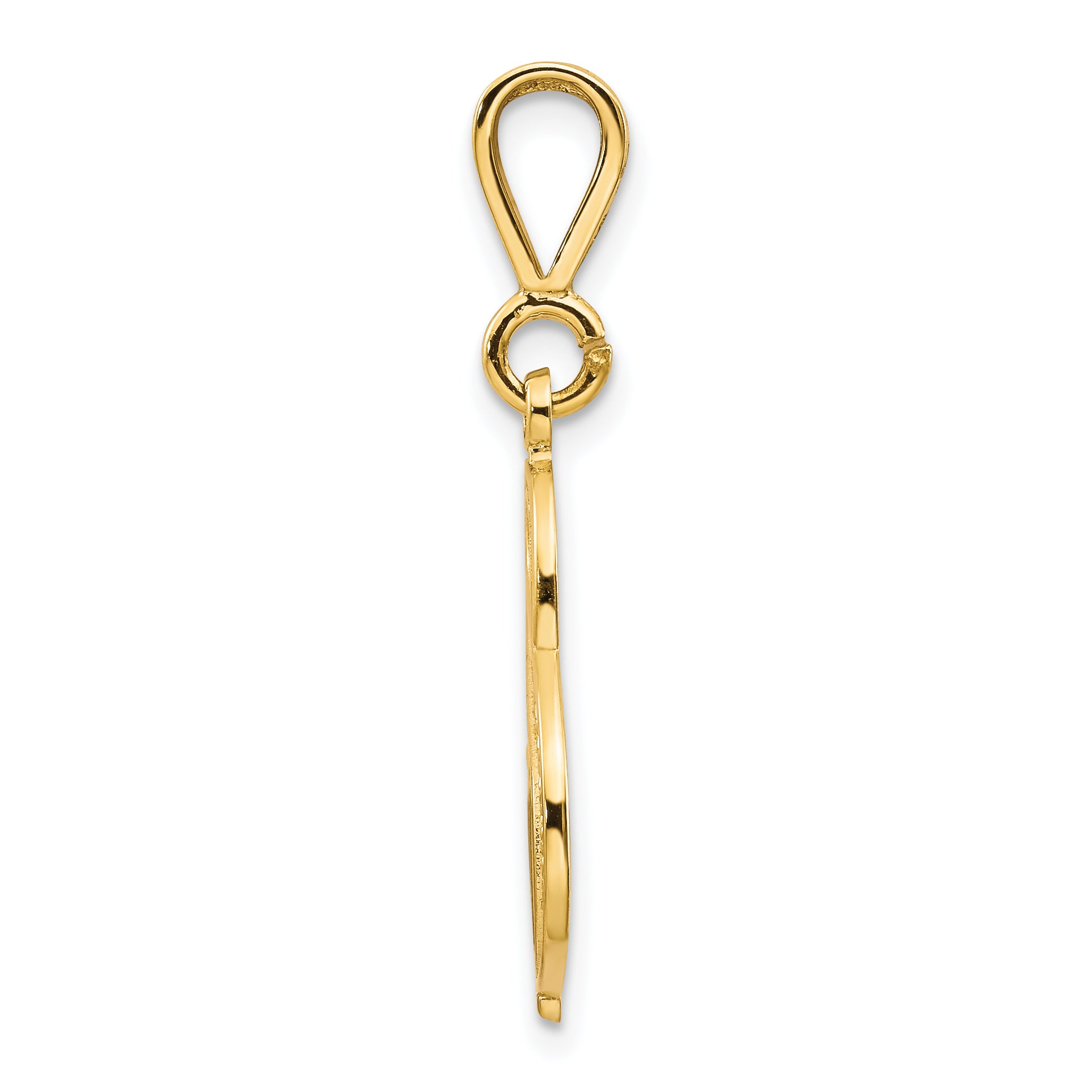 14K Gold Polished Script Filigree Letter S Pendant Elegant Statement Piece