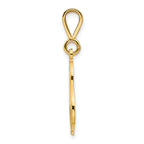 14K Gold Polished Script Filigree Letter S Pendant Elegant Statement Piece