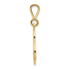 14K Gold Polished Script Filigree Letter S Pendant Elegant Statement Piece