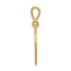 14K Gold Polished Script Filigree V Initial Pendant  Elegant Large Design